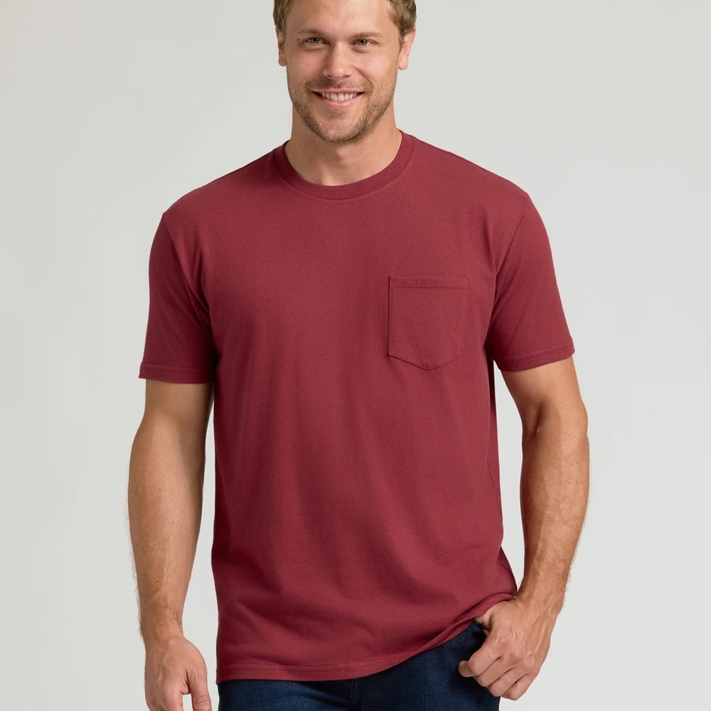 Classic Maroon Pocket Tee for Men